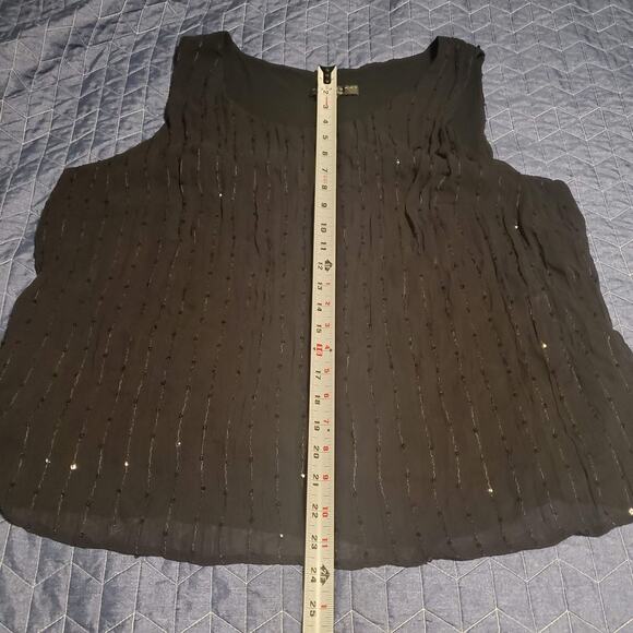 David Dart Collection Size 2X (TIGHT FITTING) 1X Sequin Black Sleeveless Blouse - Picture 9 of 9